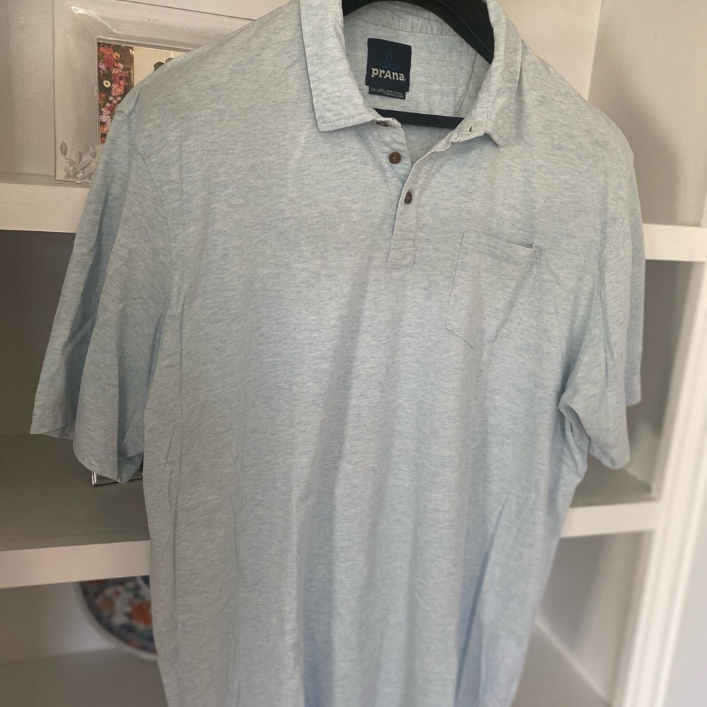 Prana Sky Blue Men's Polo Shirt
